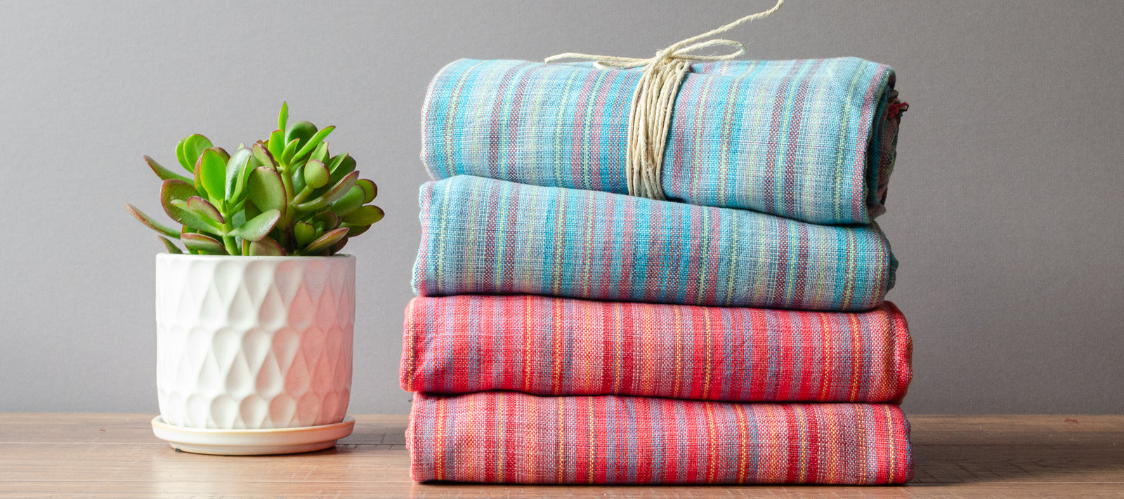 Herringbone Towels - Black - Indigo Traders