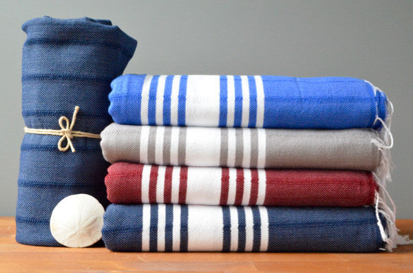 Herringbone Towels - Black - Indigo Traders