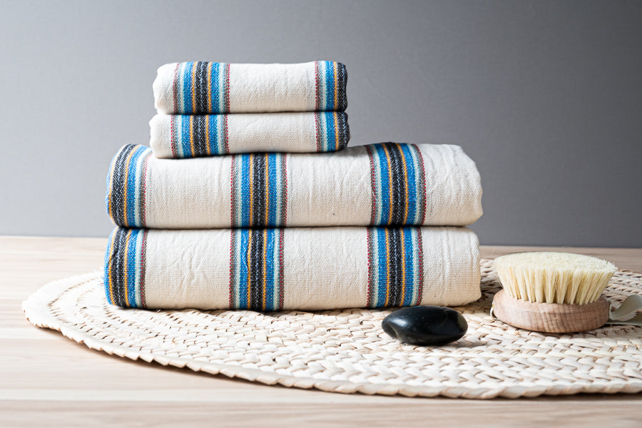 Linen Cotton Blend Turkish Towel - Natural and Red – Casa Verde Collective