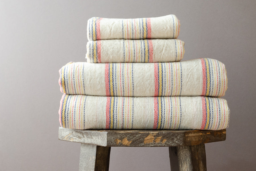 Herringbone Towels - Black - Indigo Traders